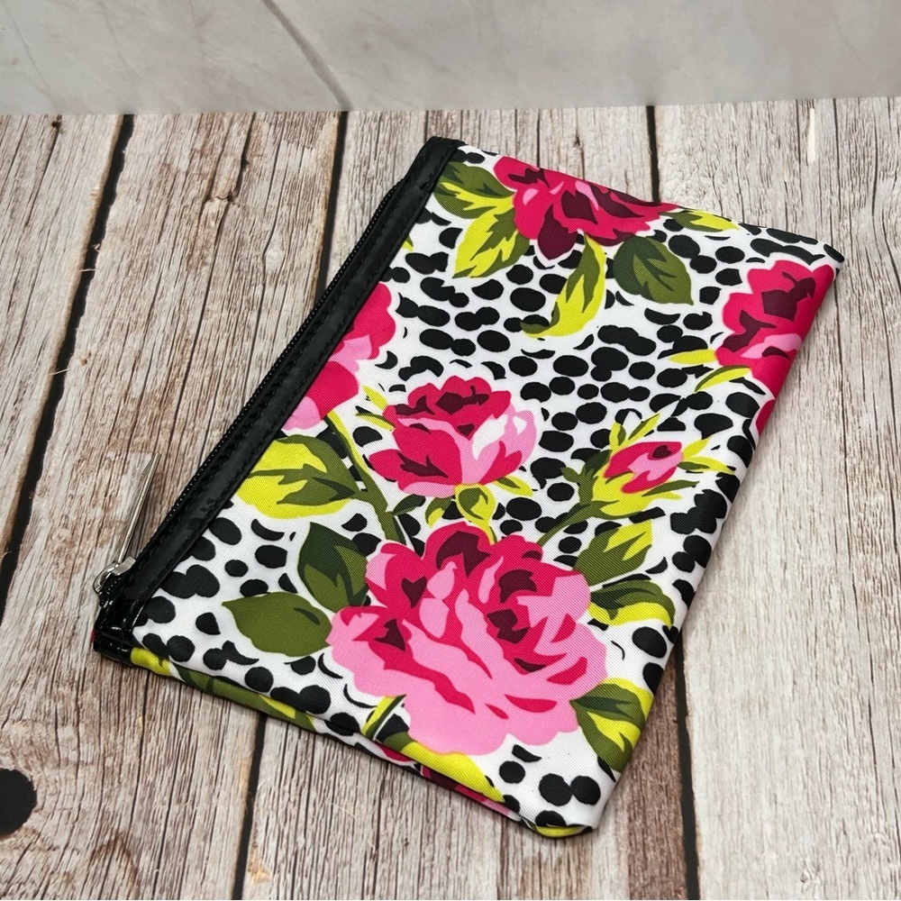 Modella Pink Floral and Black Polka Dot Clutch